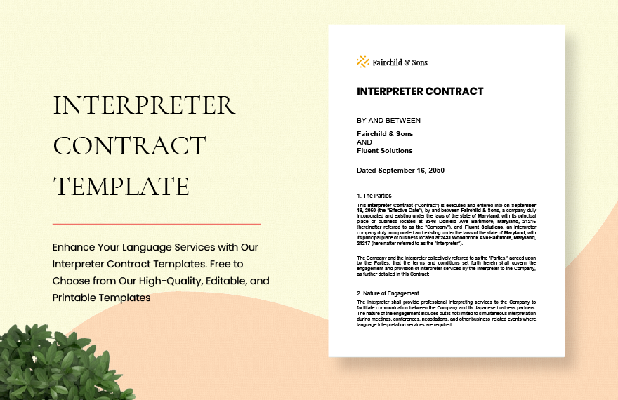 Interpreter Contract Template