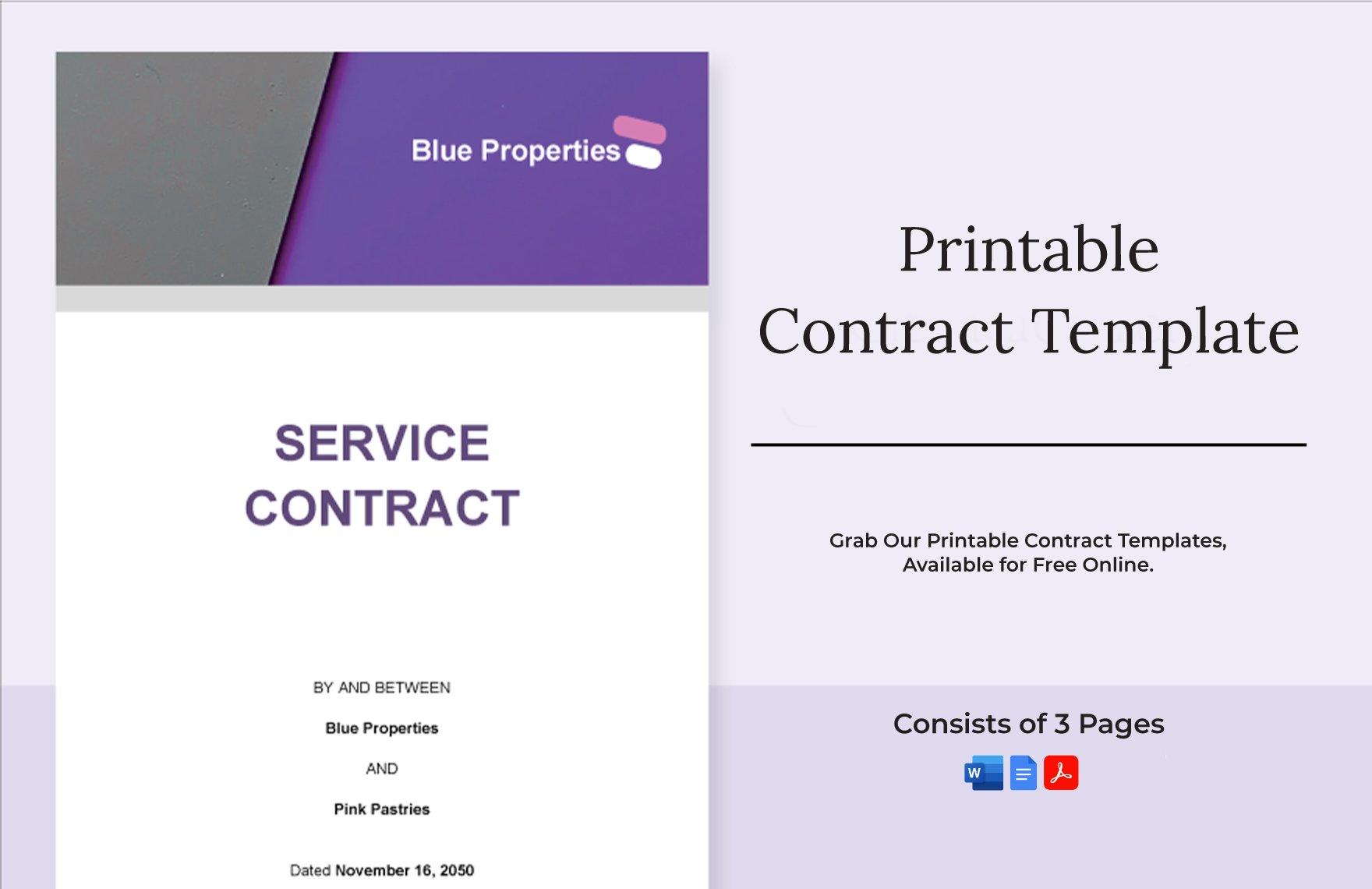 Free Printable Contract Template in Word, Google Docs, PDF