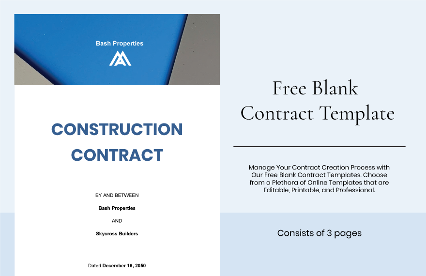 Free Blank Contract Template