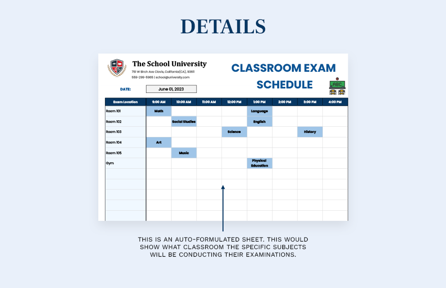 Exam Schedule Template