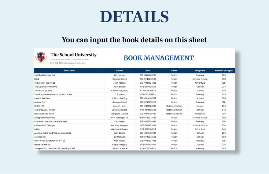 Library Checkout Sheet Template