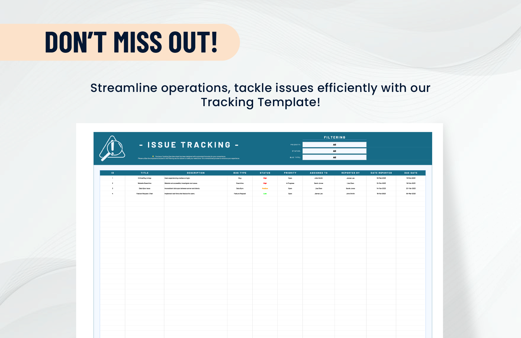 Issue Tracking Template