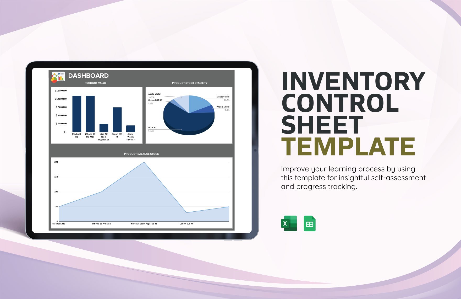 Inventory Control Sheet Template in Excel, Google Sheets