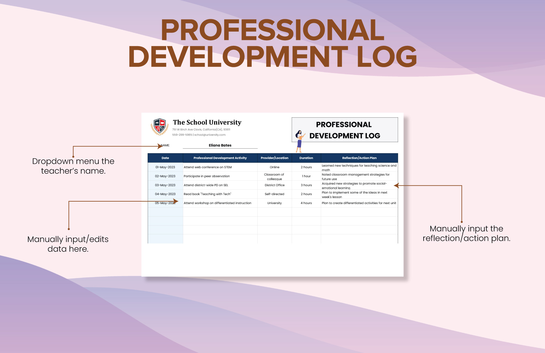 Professional Development Log Template