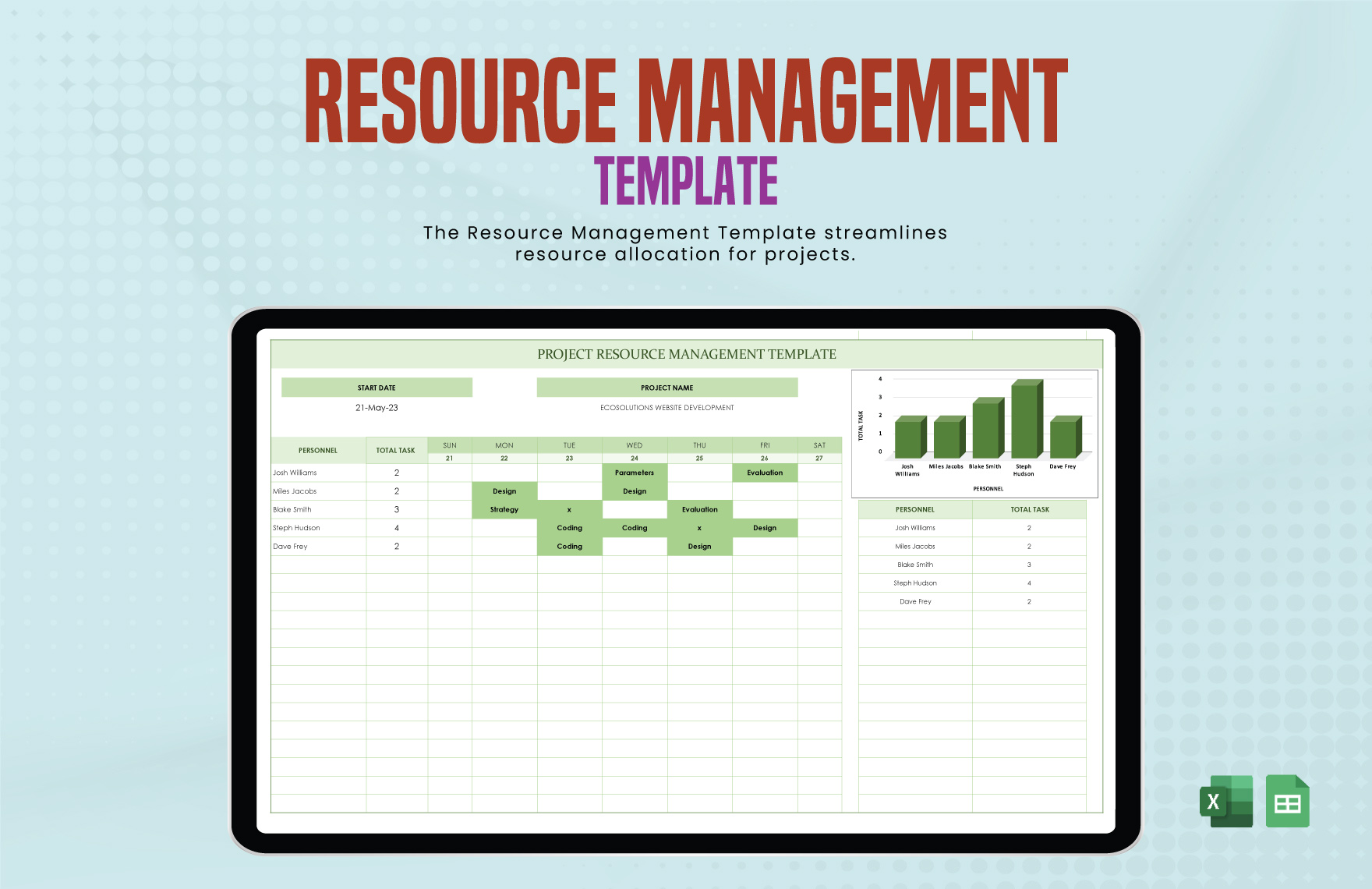 Resource Management Templates In Excel Google Sheets Download