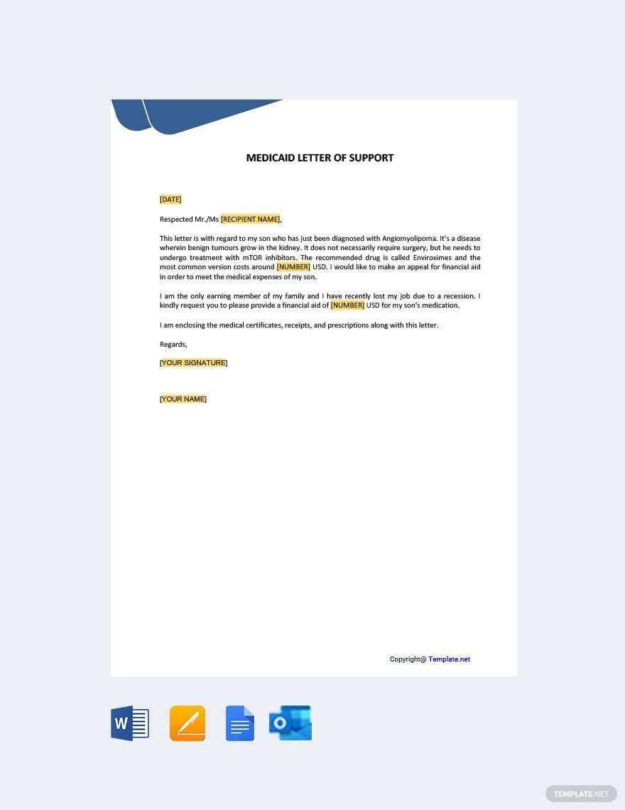 Free Medicaid Letter of Support Template