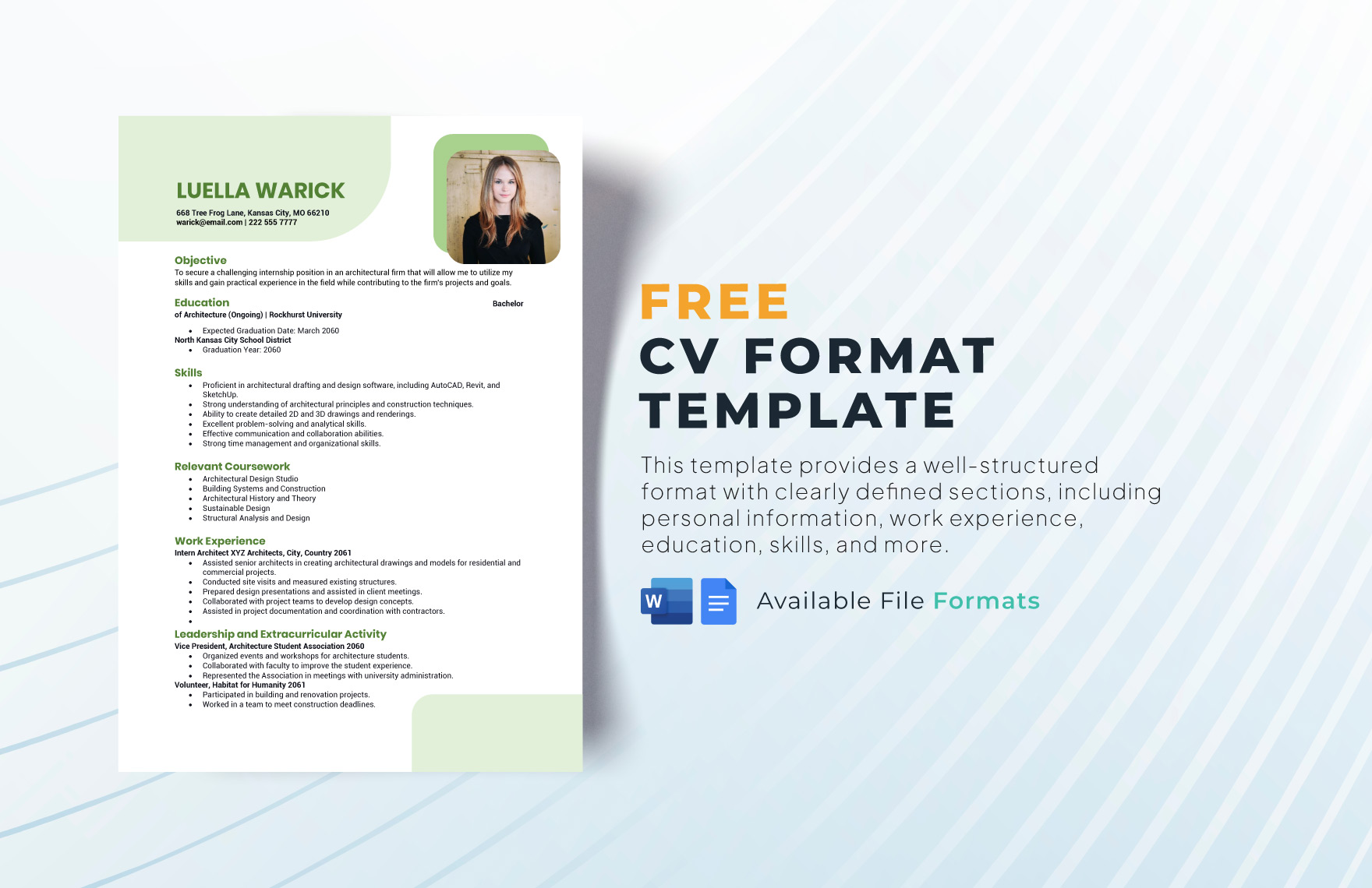 CV Format Template