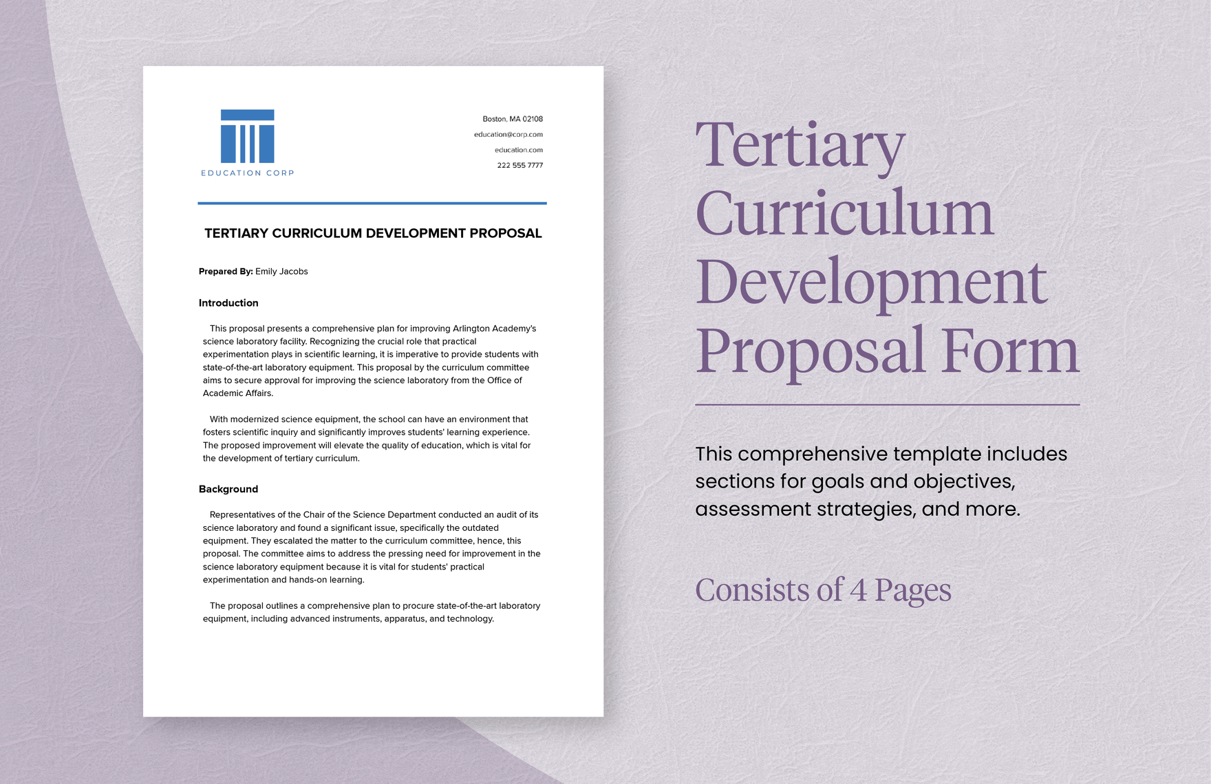 Tertiary Curriculum Development Proposal Form