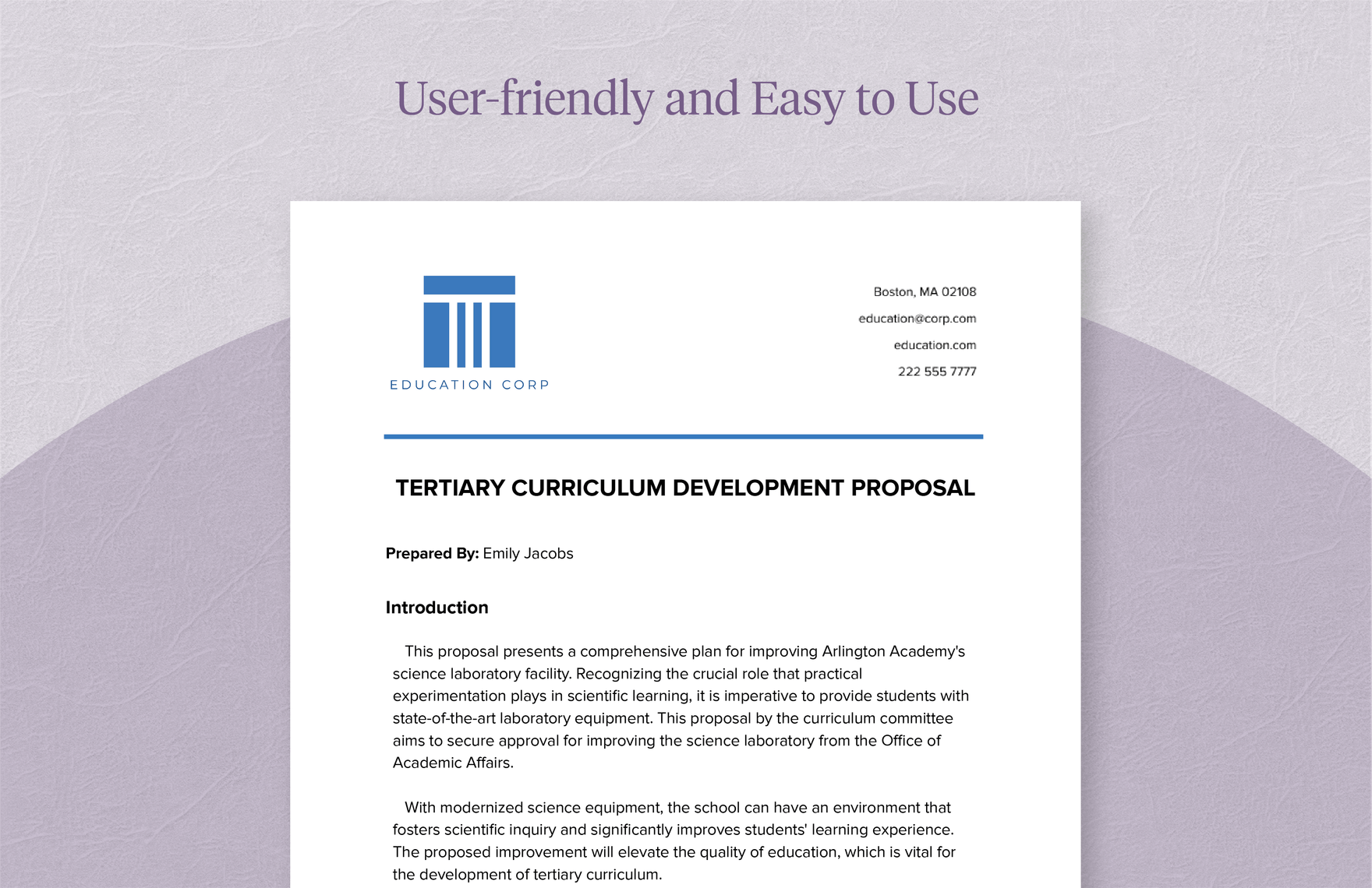 Tertiary Curriculum Development Proposal Form