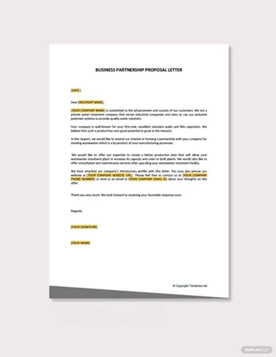 Business Partnership Proposal Letter