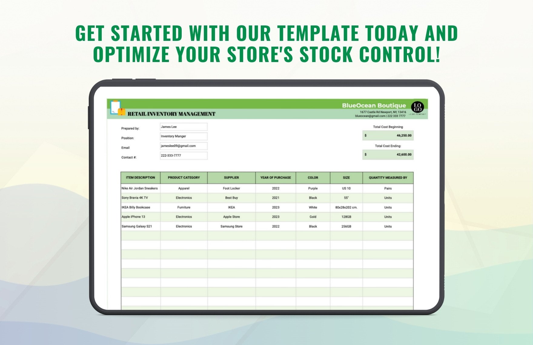 Retail Inventory Management Template