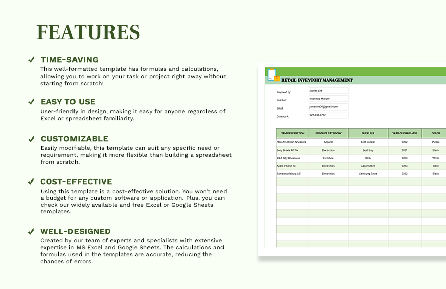 Retail Inventory Management Template