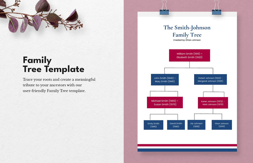 Free Family Tree Template in Word, Google Docs, PDF, Illustrator, PSD