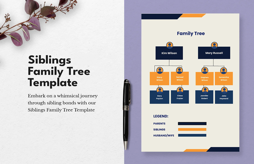 Free Siblings Family Tree Template in Word, Google Docs, PDF, Apple Pages