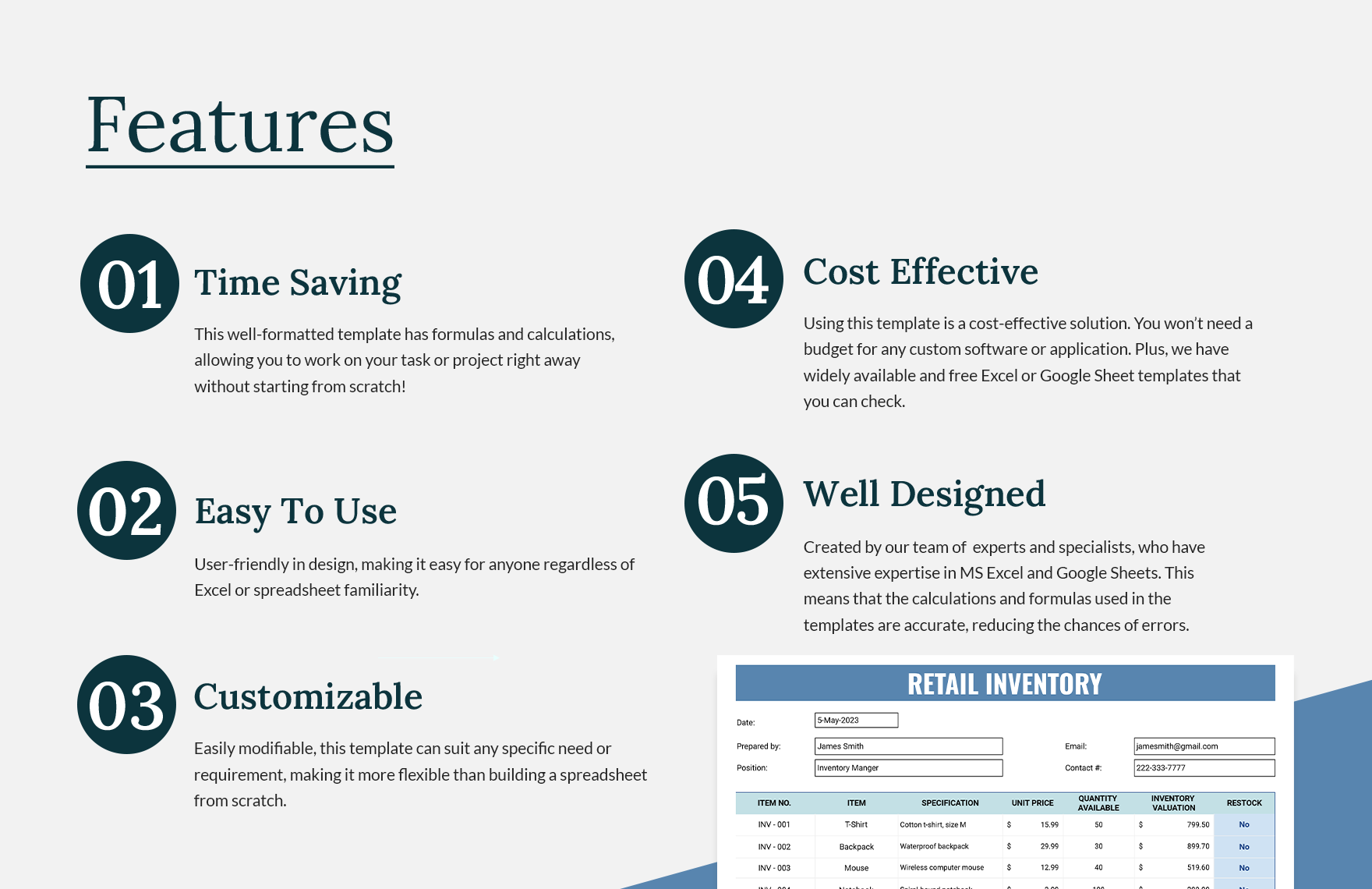 Retail Inventory Template