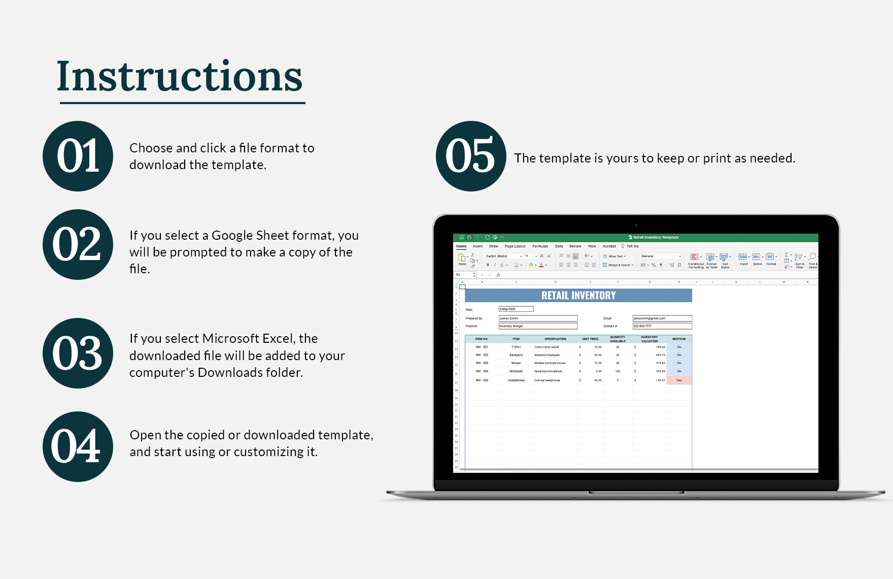 Retail Inventory Template