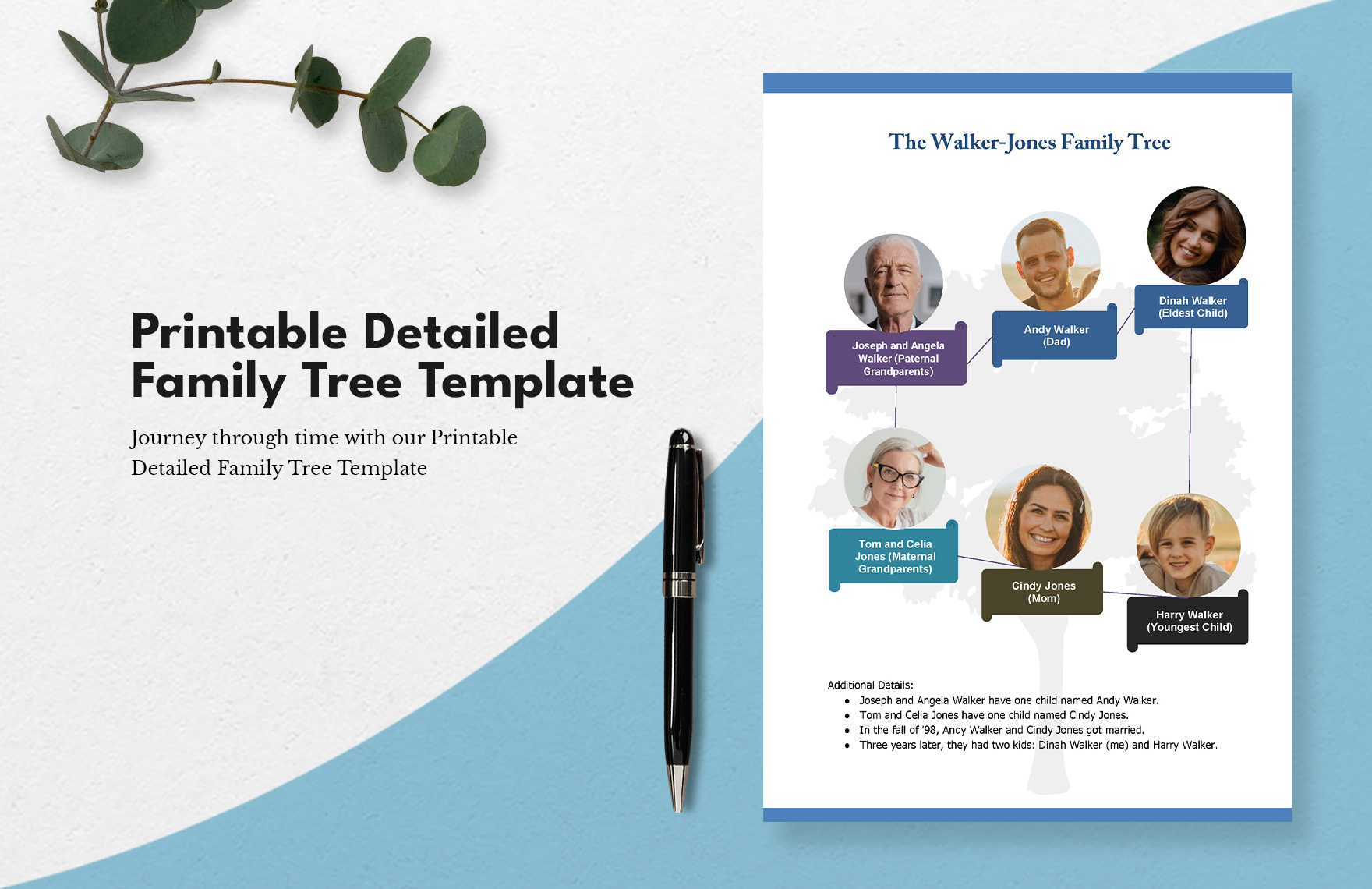 Printable Detailed Family Tree Template in Illustrator, PDF, Word, Google Docs - Download | Template.net