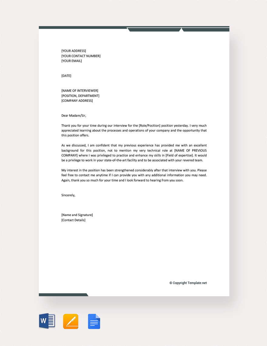 Thank You Letter Templates Documents Design Free Download 