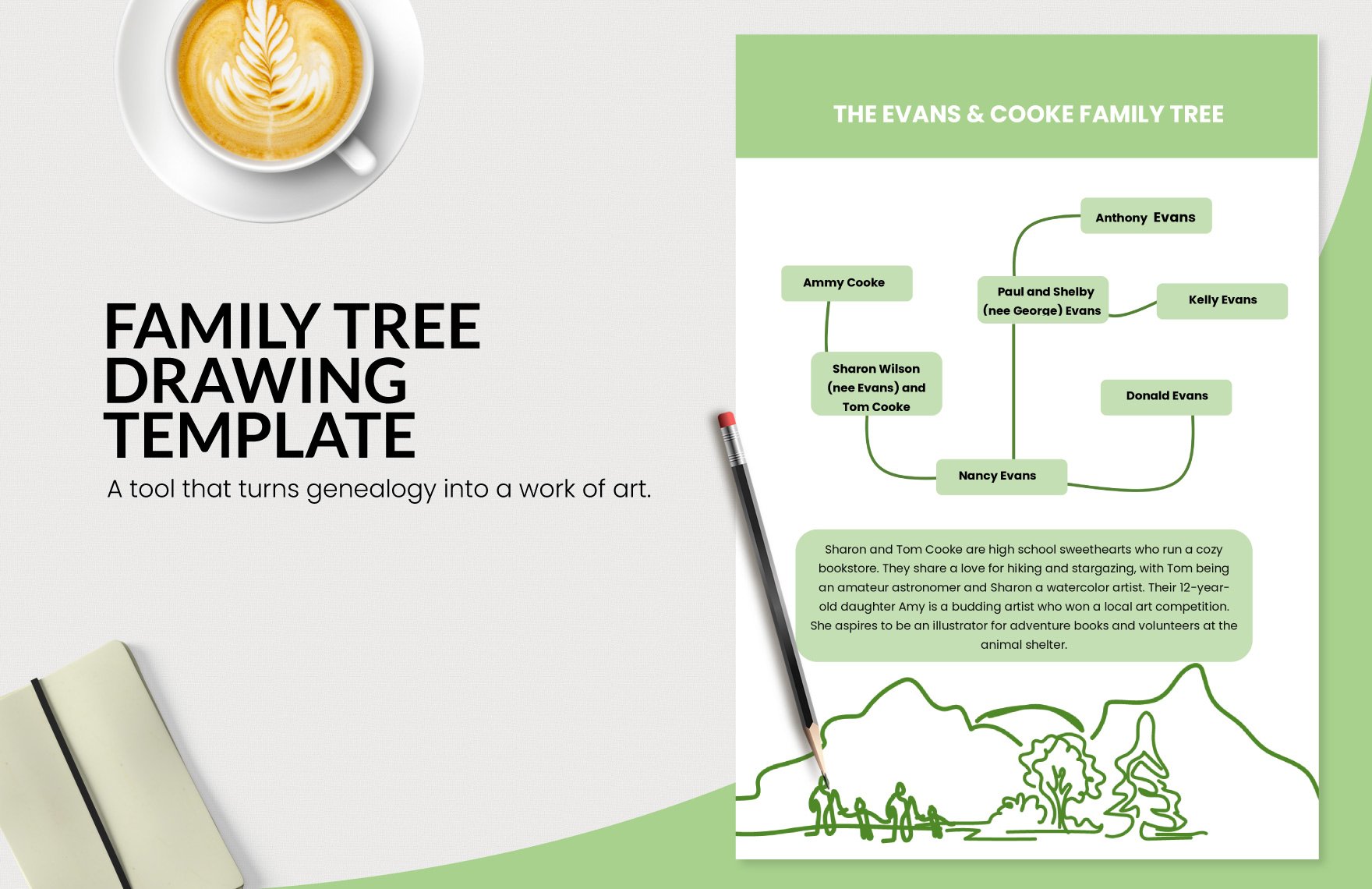 Family Tree Template in Apple Pages, Imac