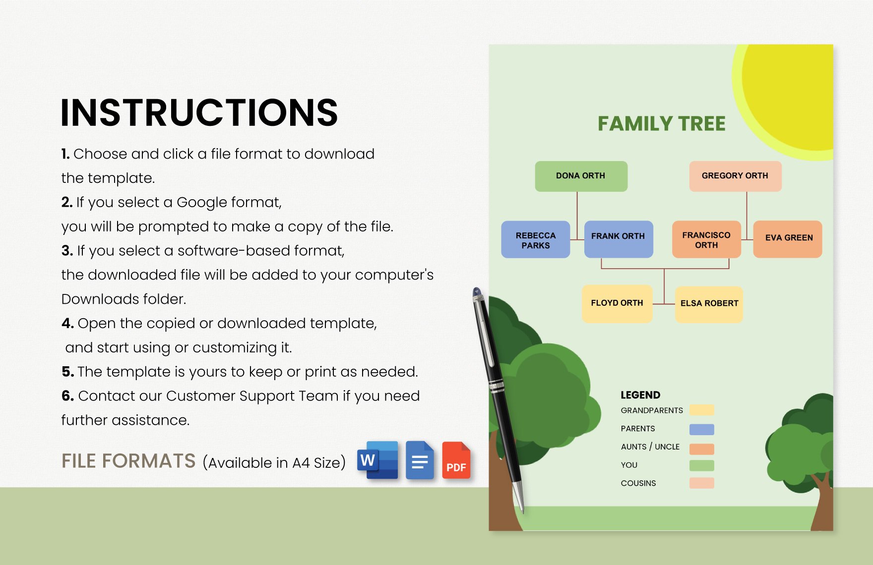 Family Tree Clipart Template