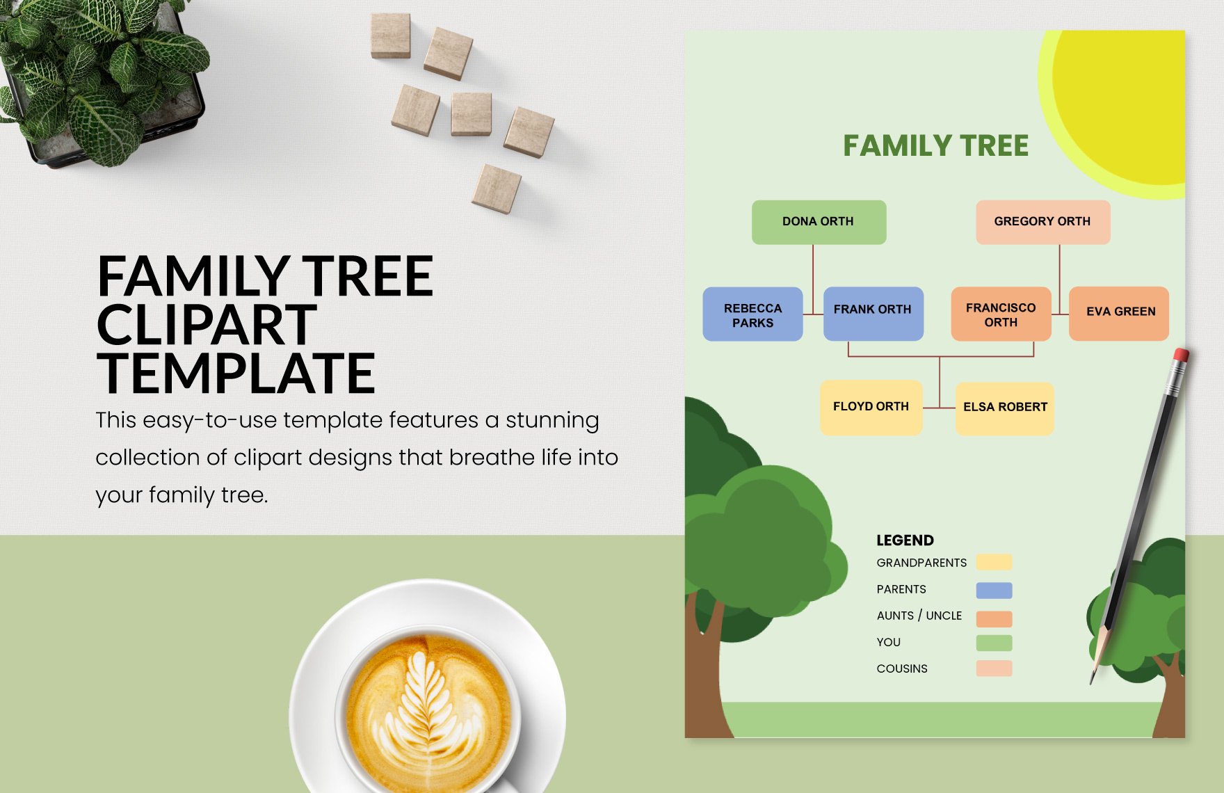 Free Family Tree Clipart Template in Word, Google Docs, PDF, Apple Pages