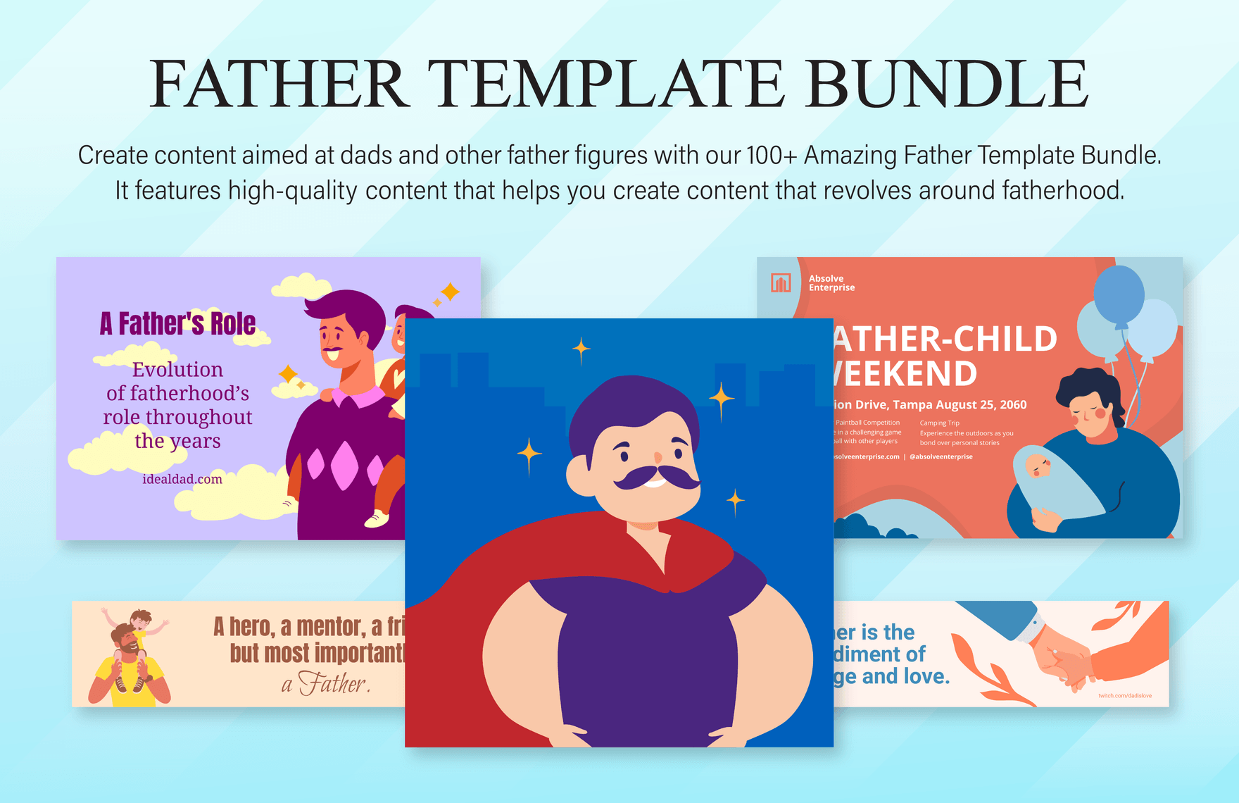 50 Amazing Father Template Bundle