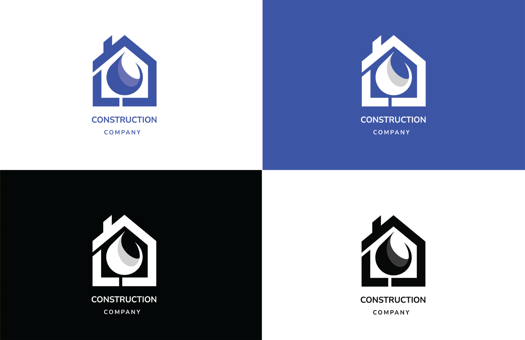House Water Construction Logo
