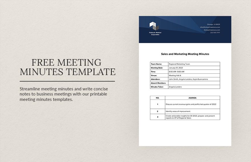 Meeting Minutes Format Word Templates - Design, Free, Download ...