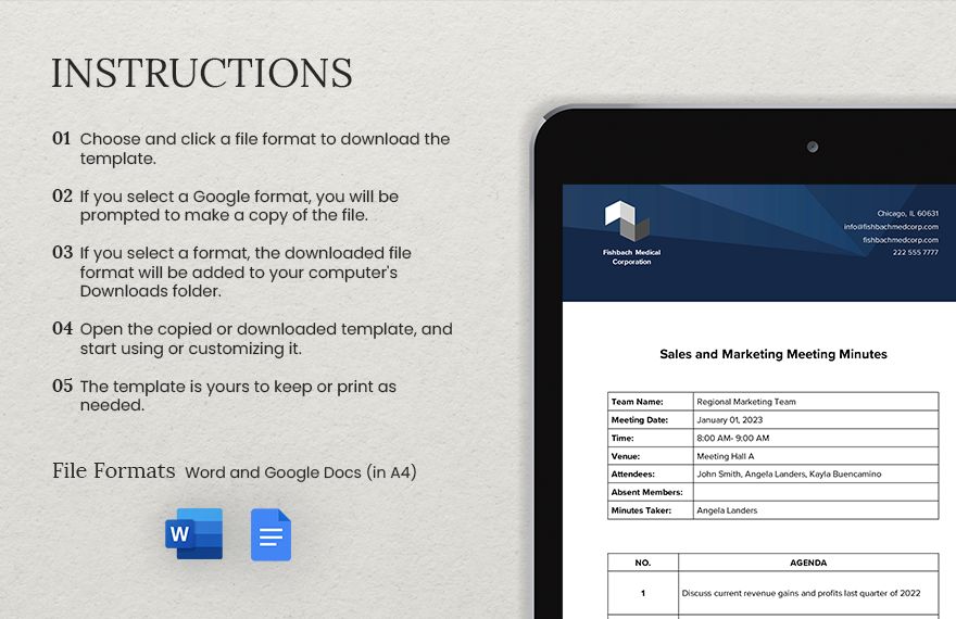 Free Meeting Minutes Template Word Google Docs Template net
