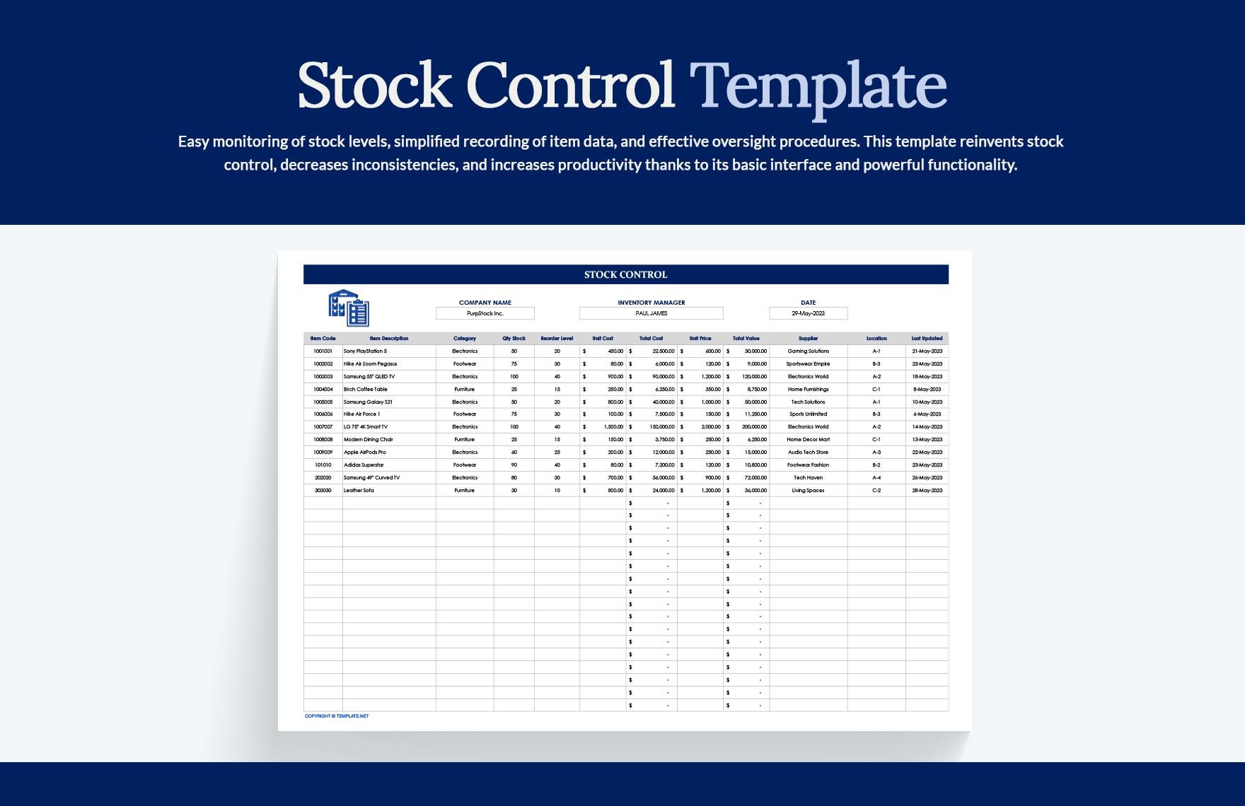 Inventory Control Sheet Template In Word PDF Google Docs Download 