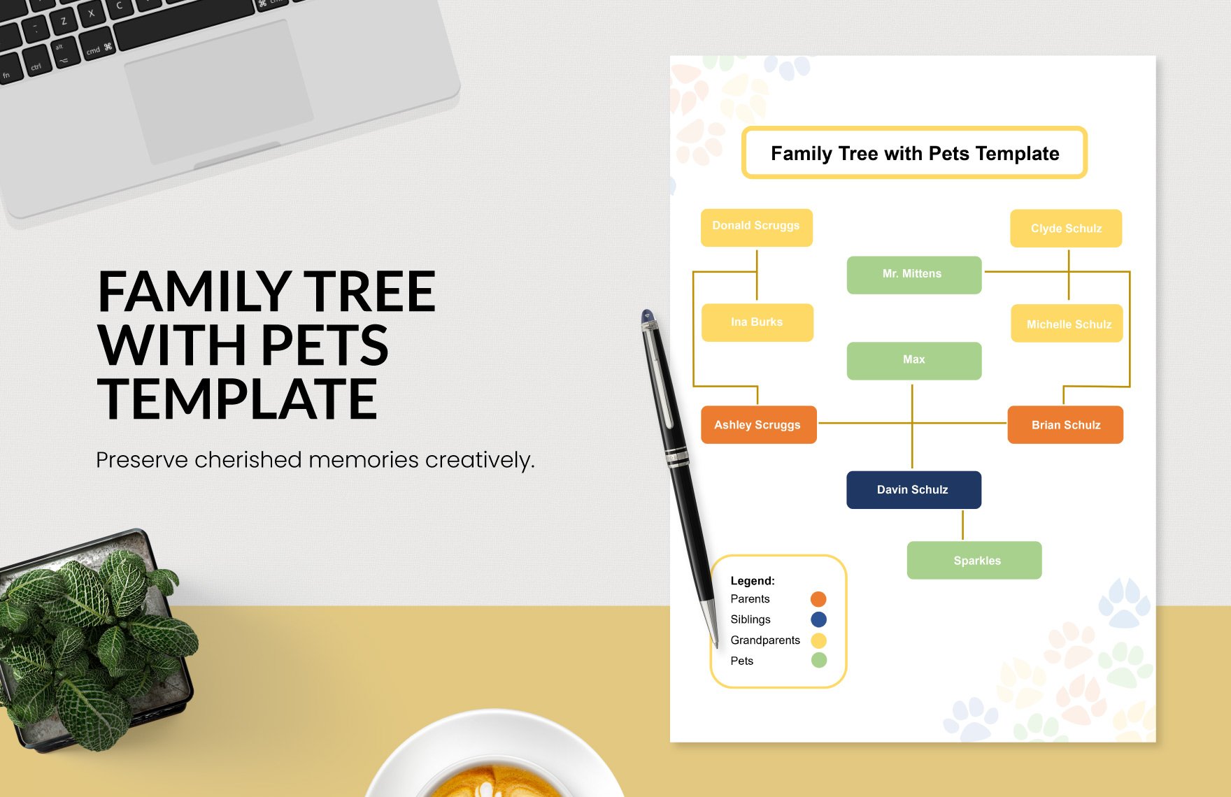 Family Tree with Pets Template