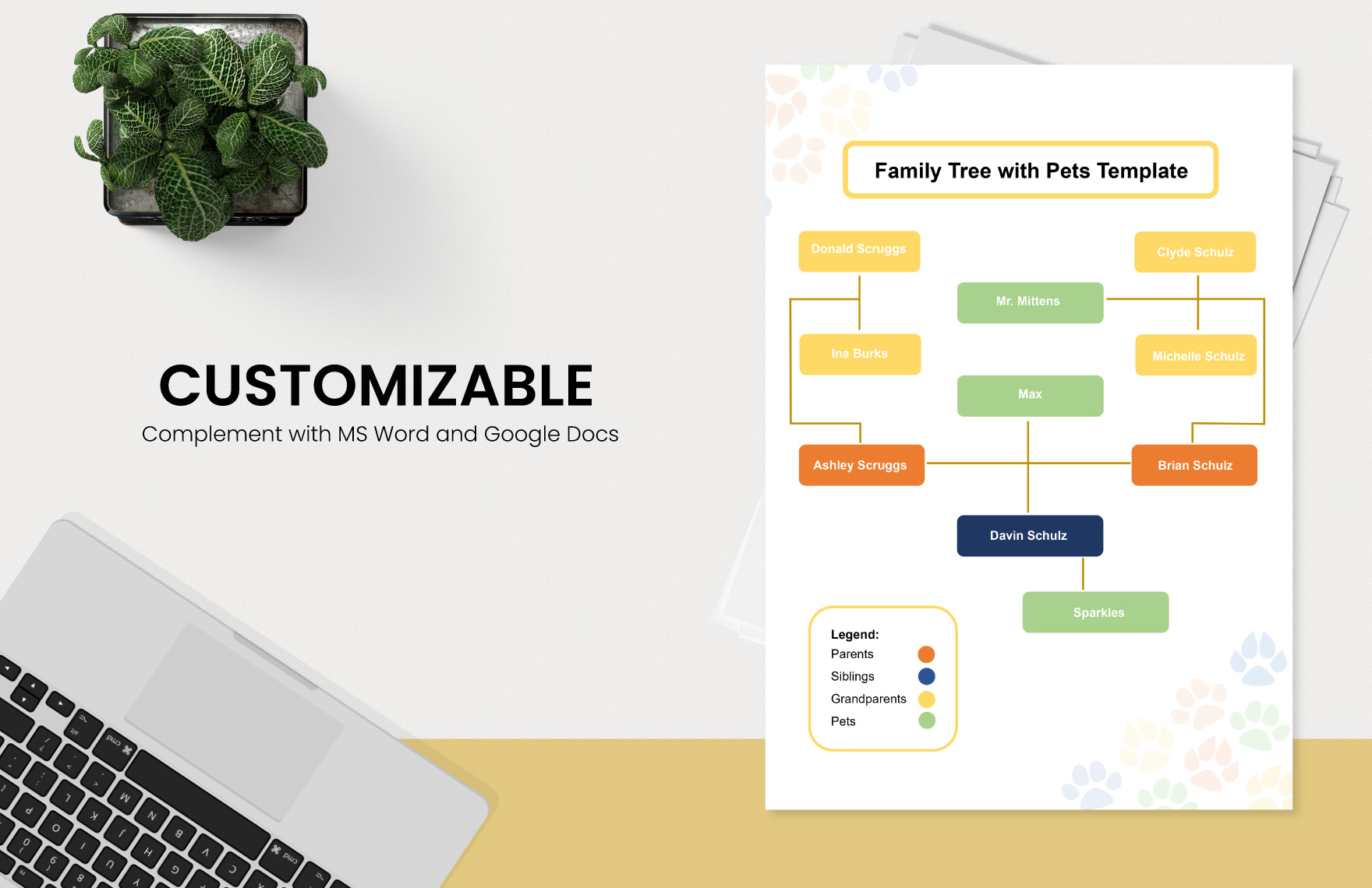 Family Tree with Pets Template