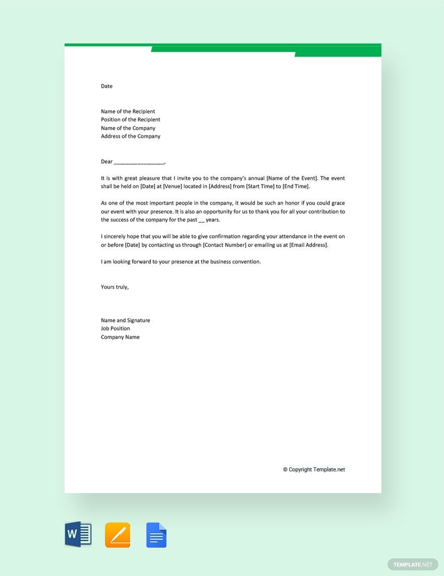 Formal Business Invitation Letter