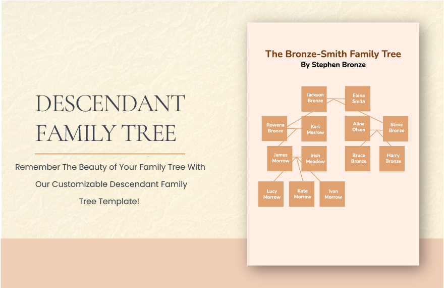 Descendant Family Tree Template Illustrator PDF Template net