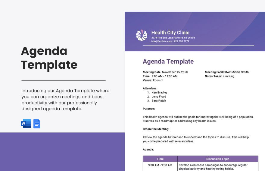 Free Editable Agenda Templates In Google Docs To Download