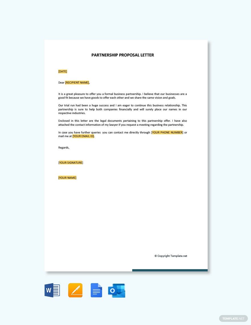 Partnership Proposal Letter Download in Word, Google Docs, PDF, Apple