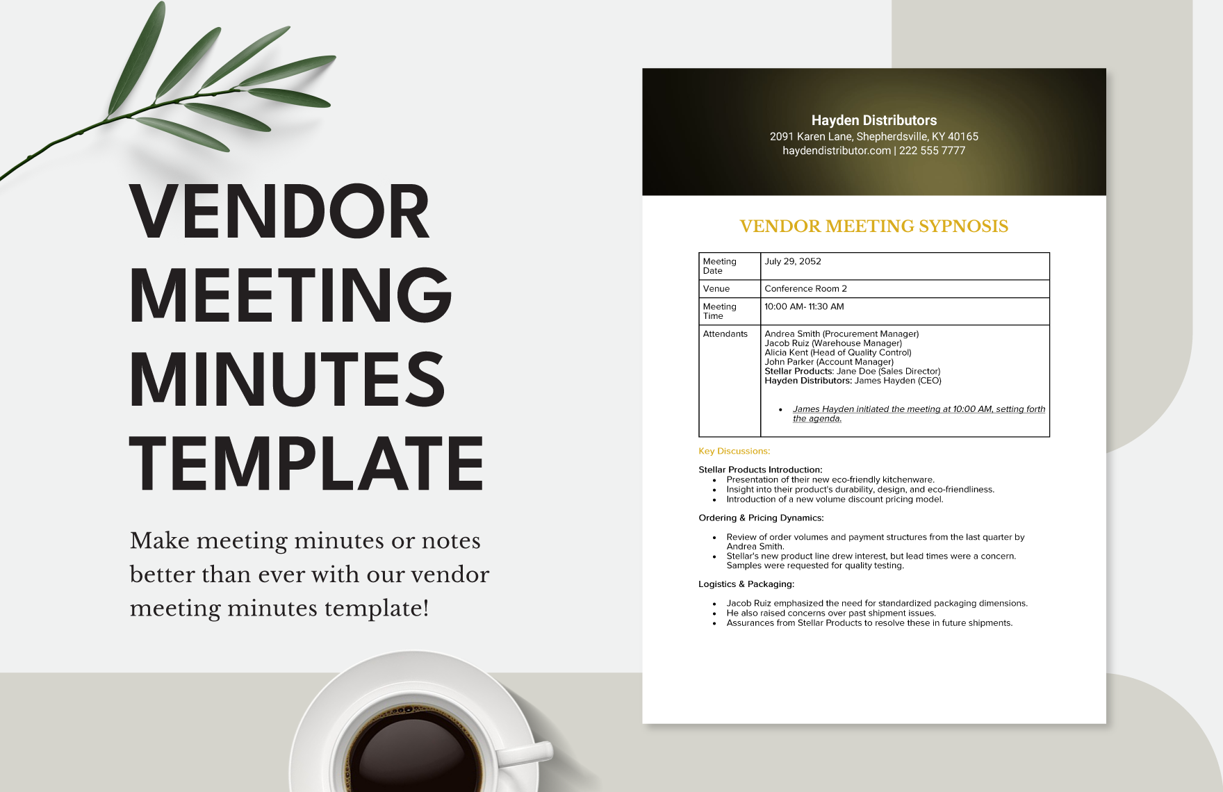 Vendor Meeting Minutes 