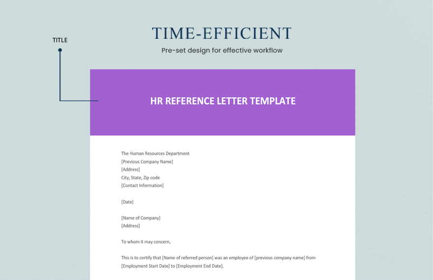 HR Reference Letter Template
