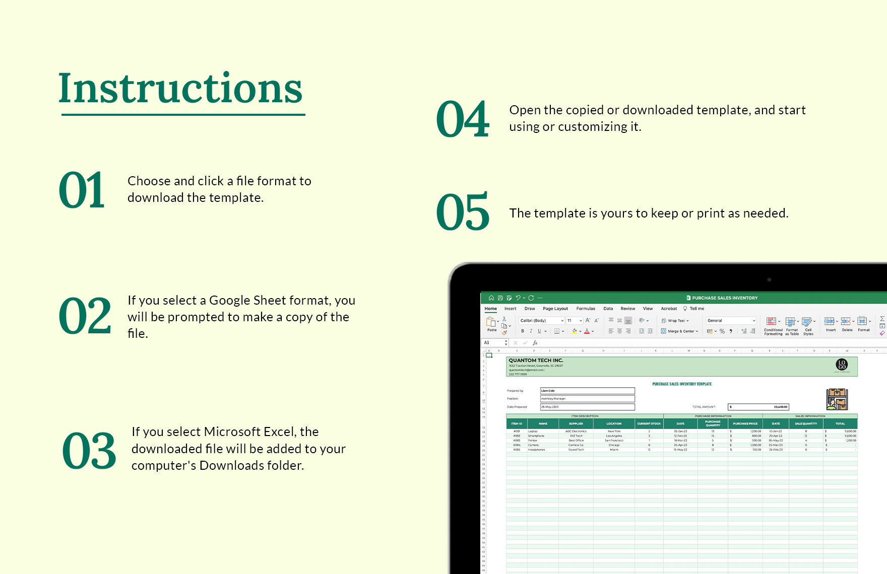 Purchase Sales Inventory Template - Download in Excel, Google Sheets ...