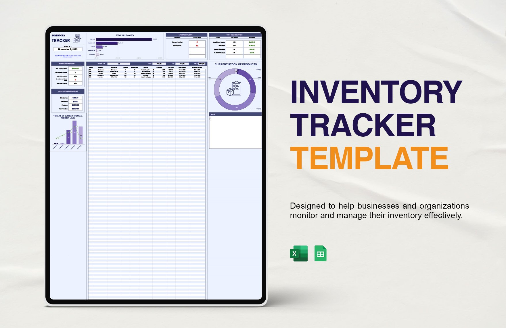 Inventory Tracker Template