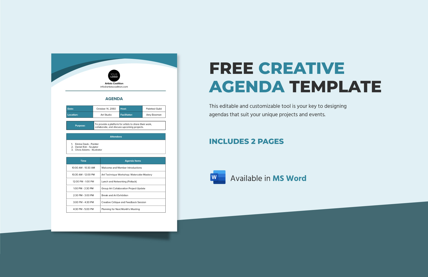 Free Creative Agenda Template