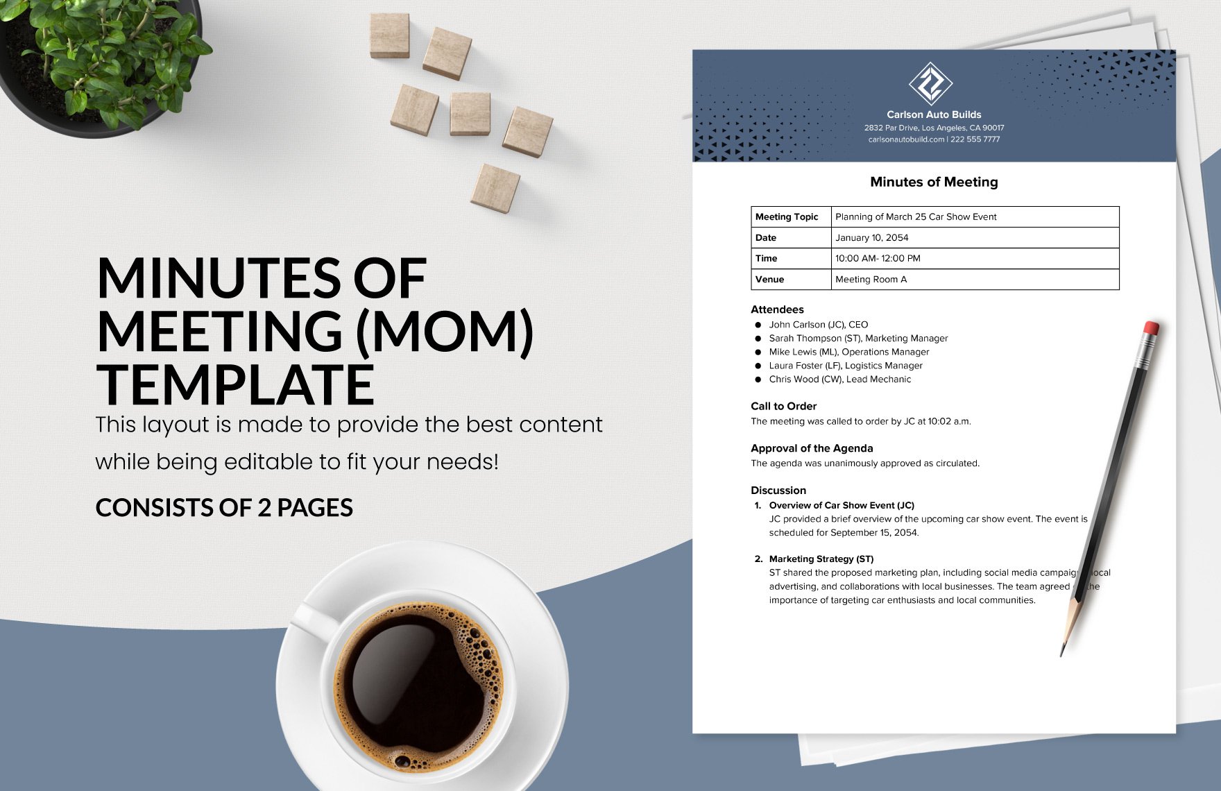 Minutes of Meeting (MoM) Template 