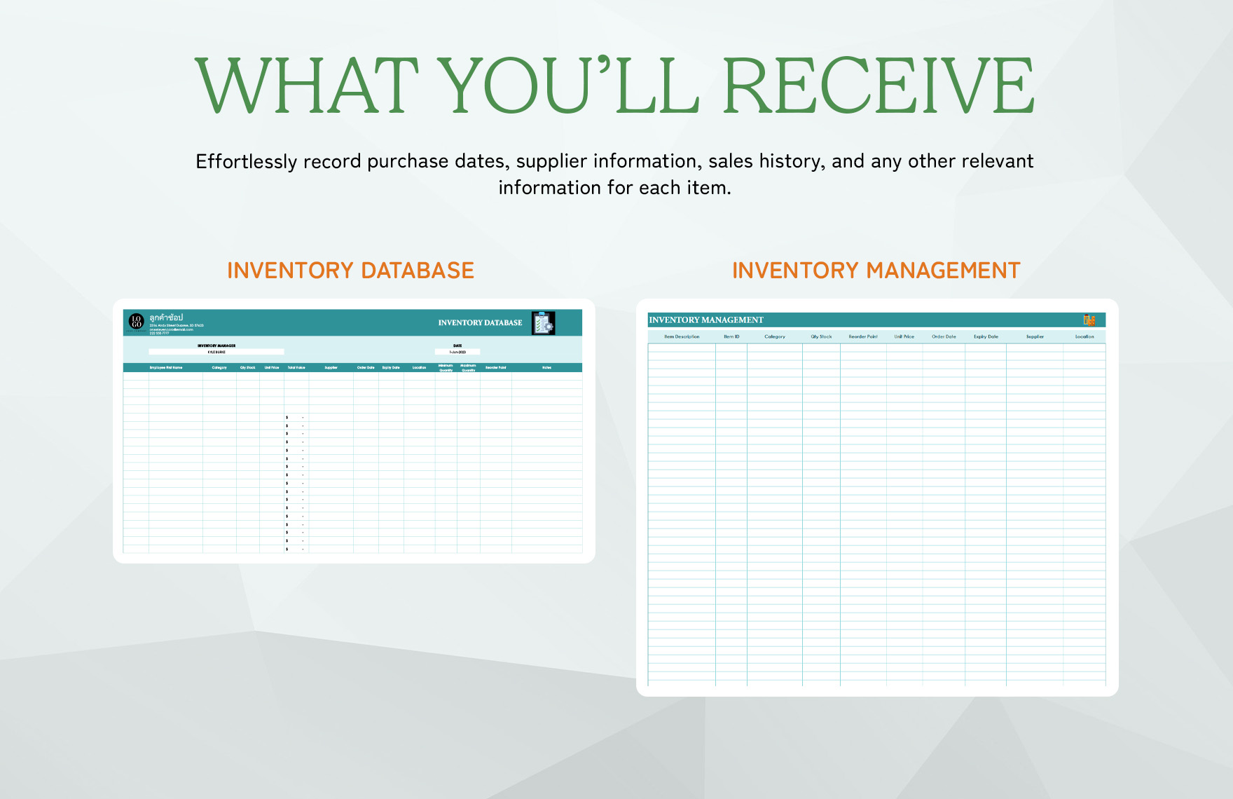 Inventory Database Template
