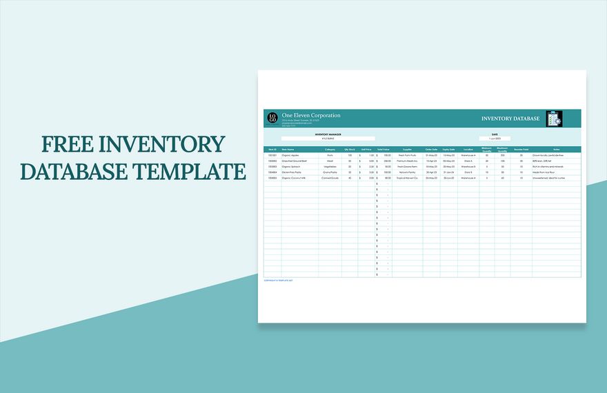 Inventory Database Template