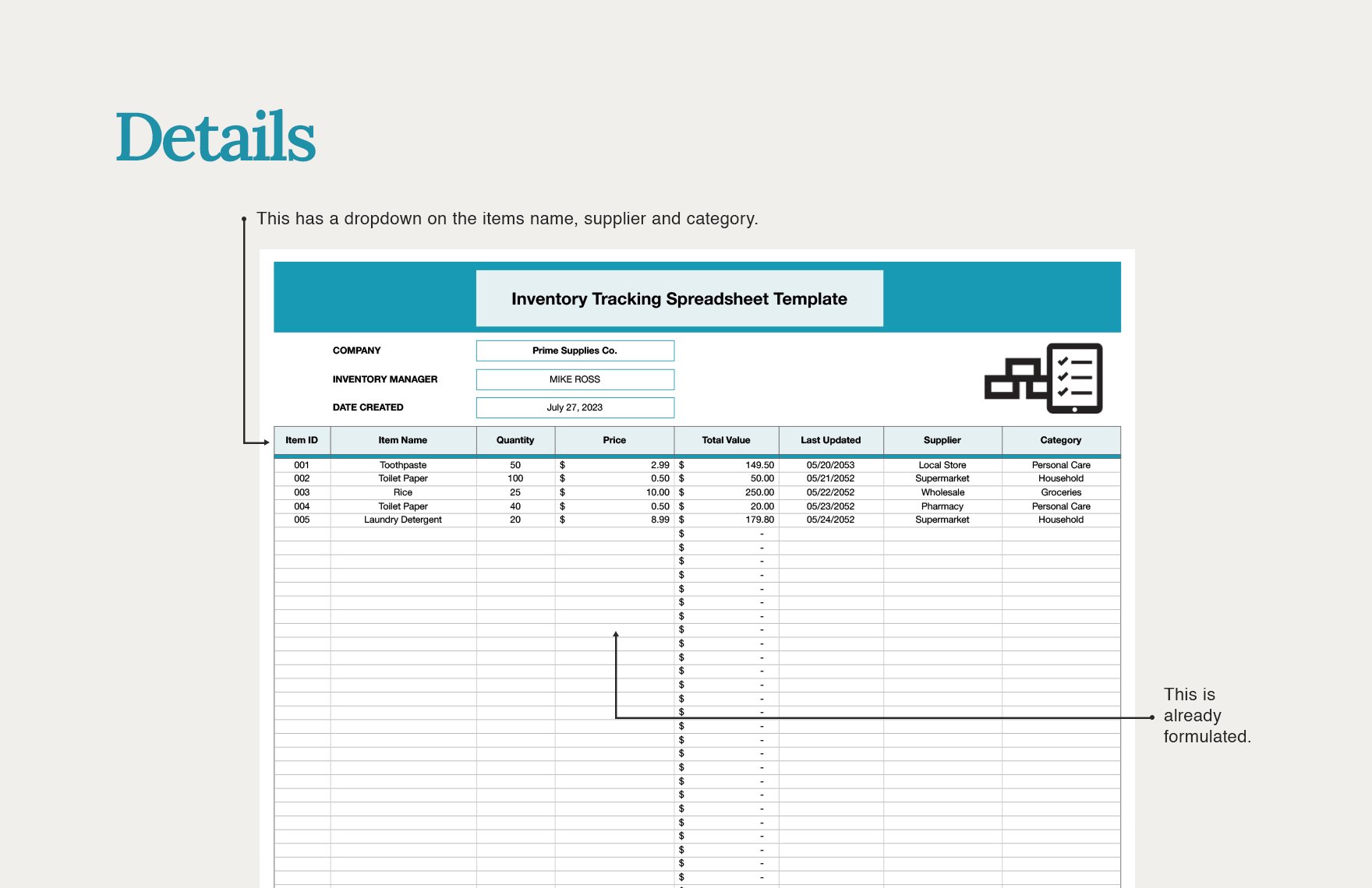 inventory tracking excel template