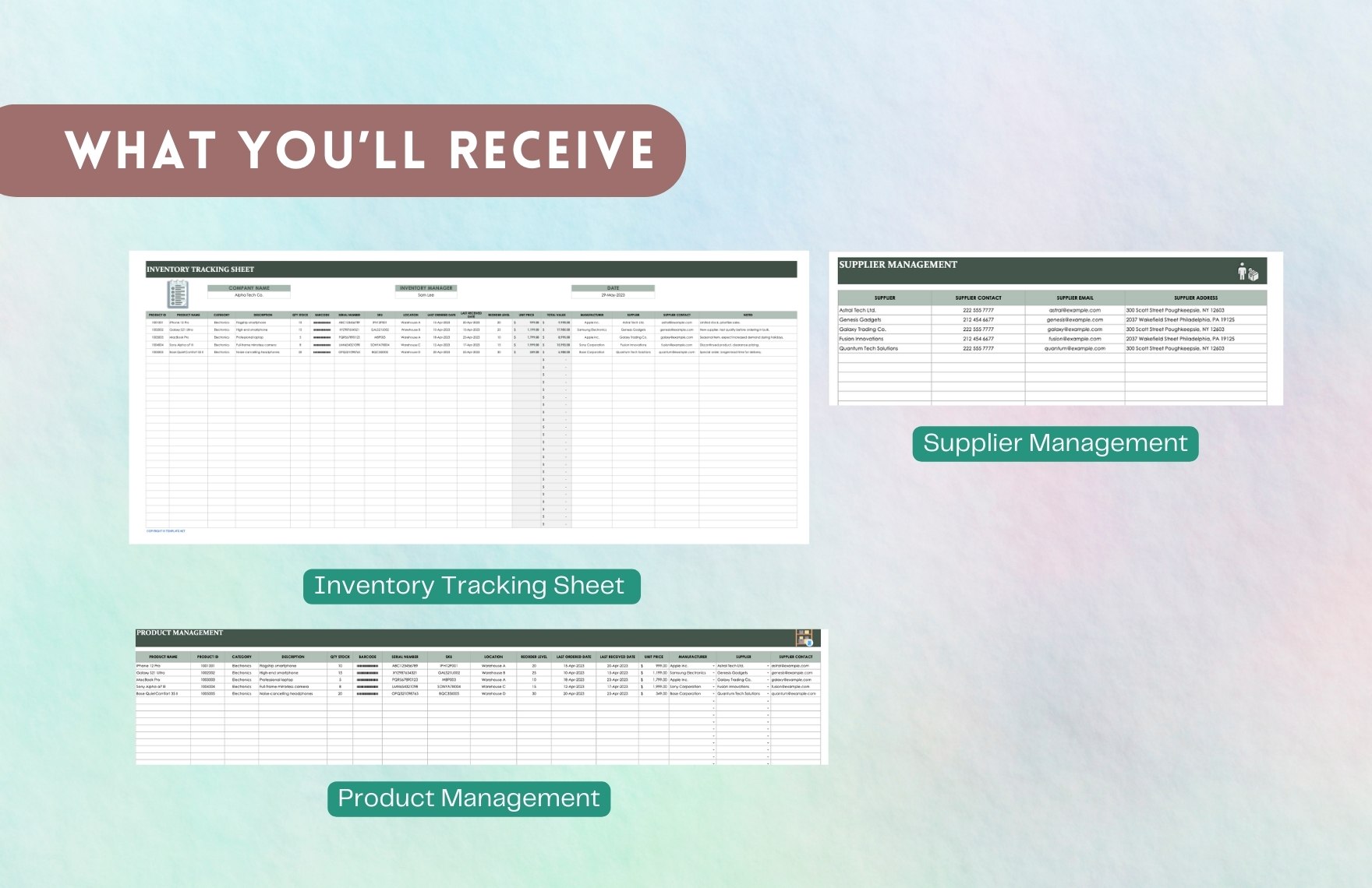 Inventory Tracking Sheet Template