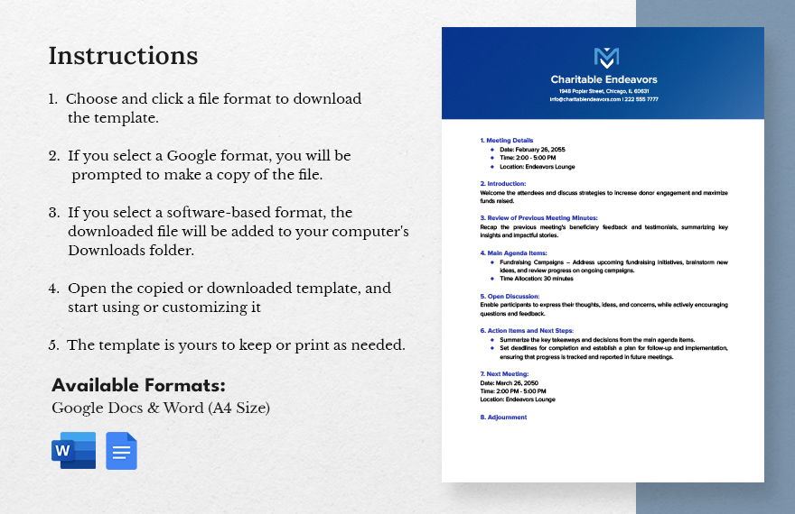 Free Basic Agenda Template Download in Word Google Docs Template net