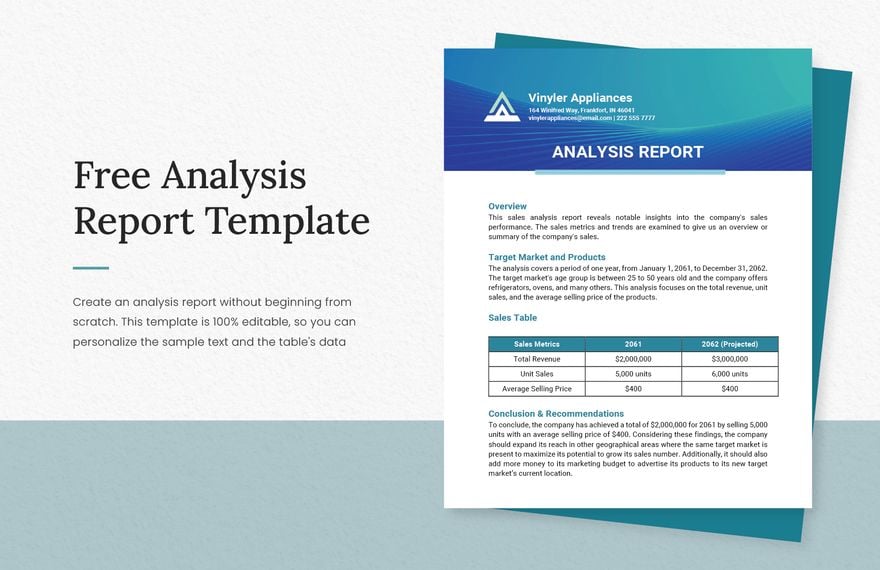 Free Analysis Report Template