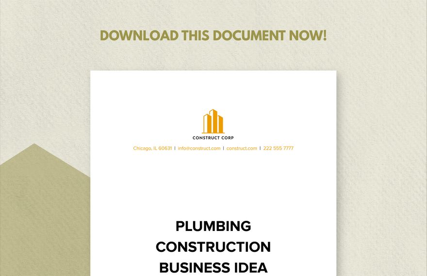 Plumbing Construction Business Ideas
