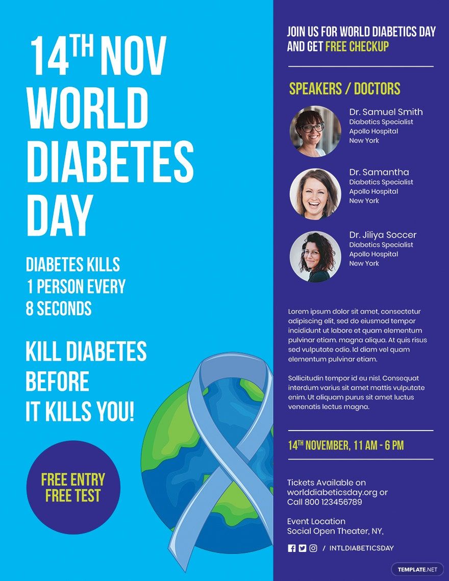 World Diabetes Day Flyer Template in PSD